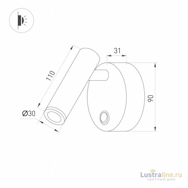 Светодиодный спот Arlight SP-Bed-R90-3W Warm3000 029634 Светодиодный спот Arlight SP-Bed-R90-3W Warm3000 029634