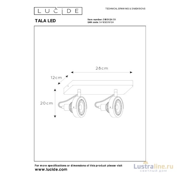 Спот Lucide Tala Led 31931/24/31