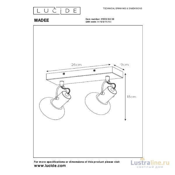 Спот Lucide Madee 17993/02/30 Спот Lucide Madee 17993/02/30