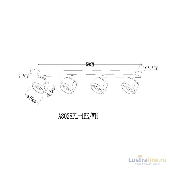 Спот Arte Lamp Amaks A8028PL-4WH