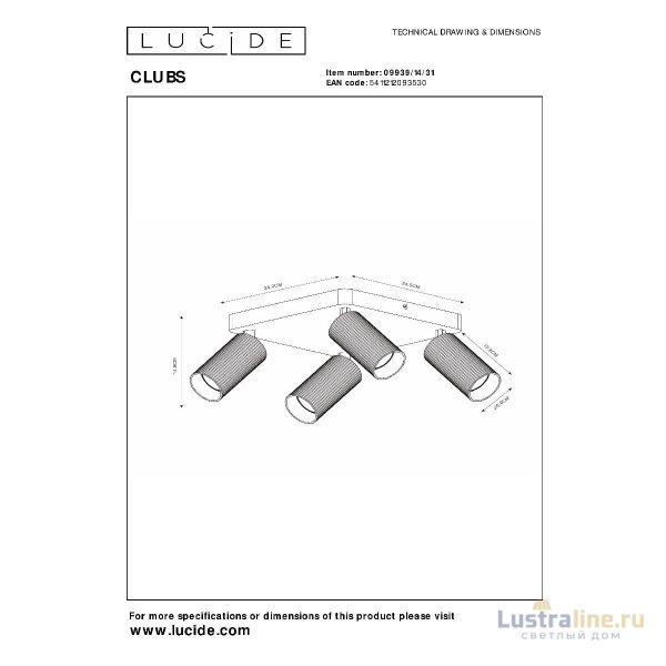 Спот Lucide Clubs 09939/14/31 Спот Lucide Clubs 09939/14/31