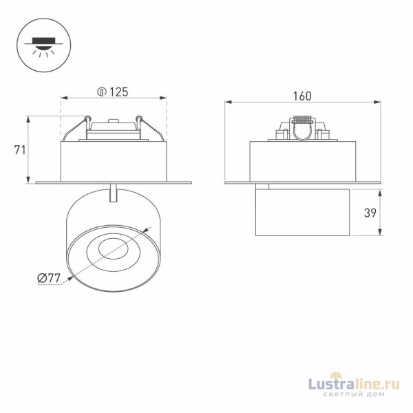 Встраиваемый спот Arlight SP-PLURIO-BUILT-TRIMLESS-R160-9W Day4000 038065 Встраиваемый спот Arlight SP-PLURIO-BUILT-TRIMLESS-R160-9W Day4000 038065