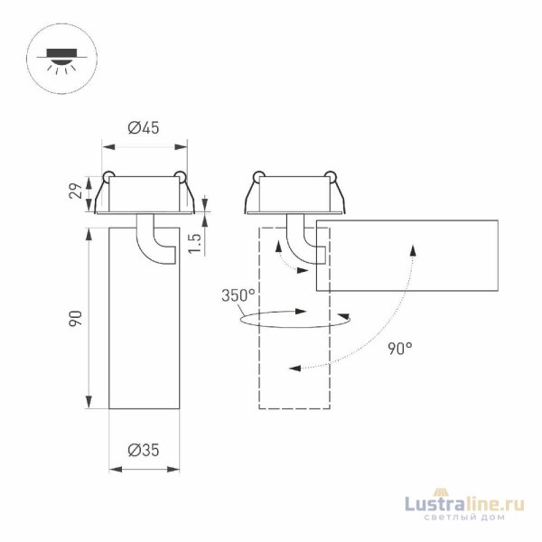 Встраиваемый спот Arlight SP-NUANCE-BUILT-FLAP-R35-7W Warm3000 049903 Встраиваемый спот Arlight SP-NUANCE-BUILT-FLAP-R35-7W Warm3000 049903