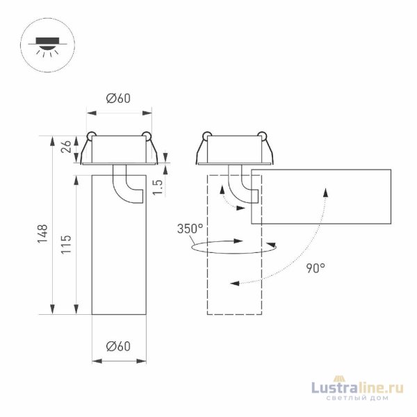 Встраиваемый спот Arlight SP-GABI-BUILT-FLAP-R60-12W Day4000 052358 Встраиваемый спот Arlight SP-GABI-BUILT-FLAP-R60-12W Day4000 052358