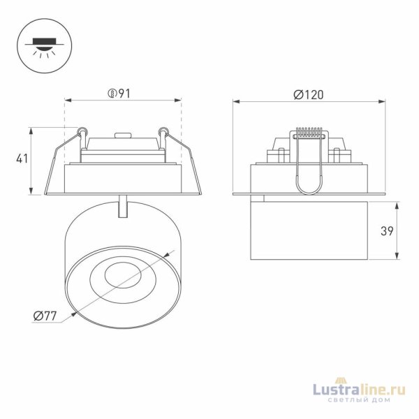 Встраиваемый спот Arlight SP-PLURIO-BUILT-TRIMLESS-R120-9W Day4000 038050 Встраиваемый спот Arlight SP-PLURIO-BUILT-TRIMLESS-R120-9W Day4000 038050