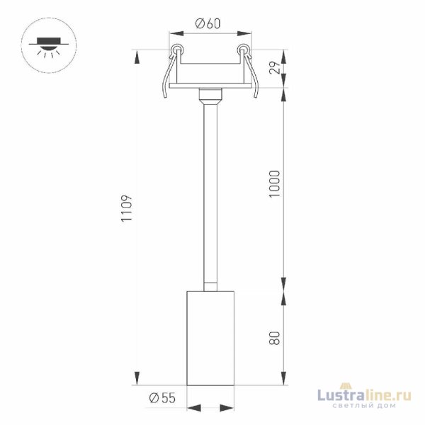 Встраиваемый спот Arlight LGD-PERISCOPE-R55-9W Day4000 (BK, 24 deg, 230V) 045194 Встраиваемый спот Arlight LGD-PERISCOPE-R55-9W Day4000 (BK, 24 deg, 230V) 045194