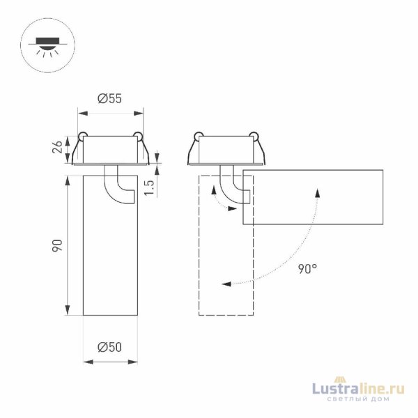Встраиваемый спот Arlight SP-GABI-BUILT-FLAP-R50-9W Day4000 052353