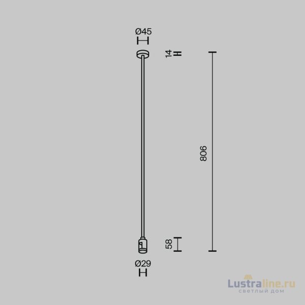 Крепление потолочное одинарное Maytoni Flarity TRA159C-SL1-BS