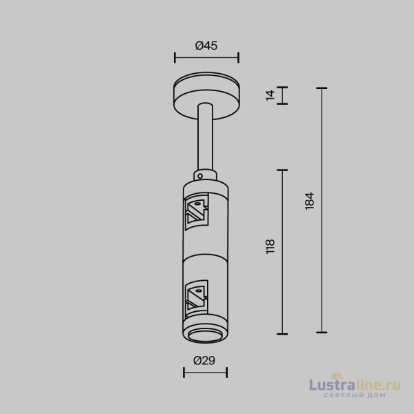 Крепление потолочное Short двойное Maytoni Flarity TRA156C-D1-BS