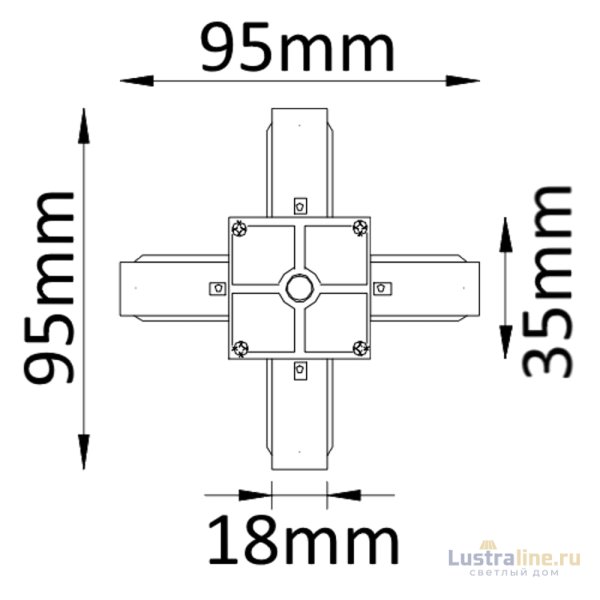 Соединитель X-образный (однофазный) Crystal Lux CLT 0.211 CLT 0.211 04 BL