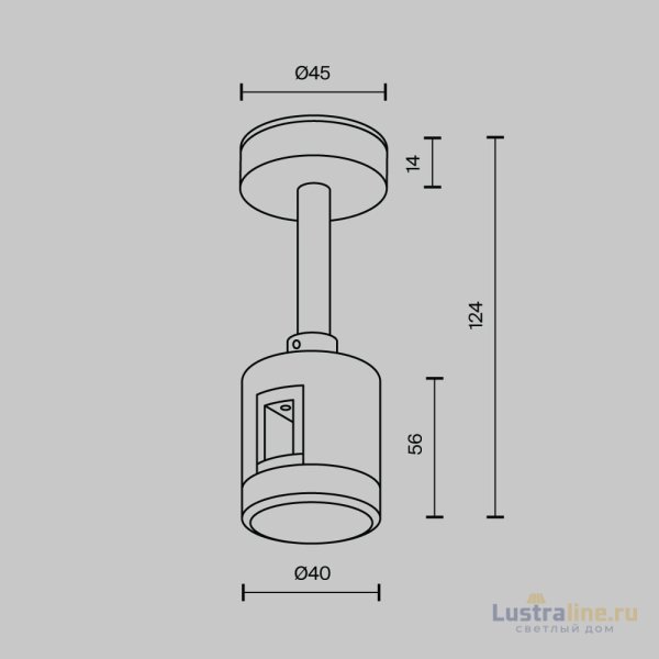 Крепление потолочное Short прямым коннектором питания Maytoni Flarity TRA156C-IPC1-BS