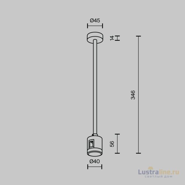 Крепление потолочное с прямым коннектором питания Maytoni Flarity TRA158C-IPC1-B