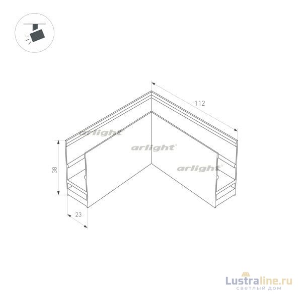 Коннектор L-образный для магнитного шинопровода Arlight Mag-Con-2538-L90 033247 Коннектор L-образный для магнитного шинопровода Arlight Mag-Con-2538-L90 033247