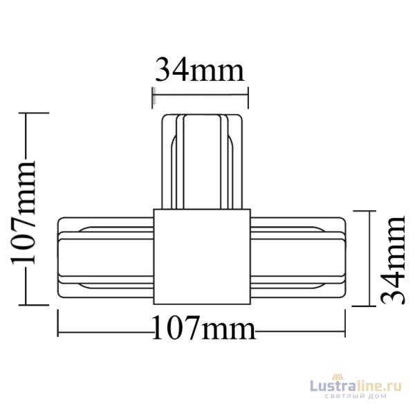 Коннектор T-образный Crystal Lux CLT 0.211 08 BL