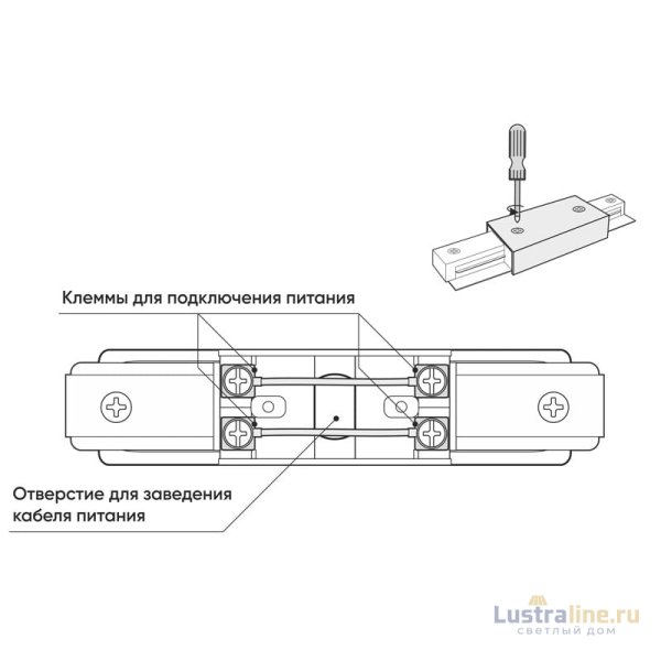 Коннектор Denkirs DK Track White TR1008-WH