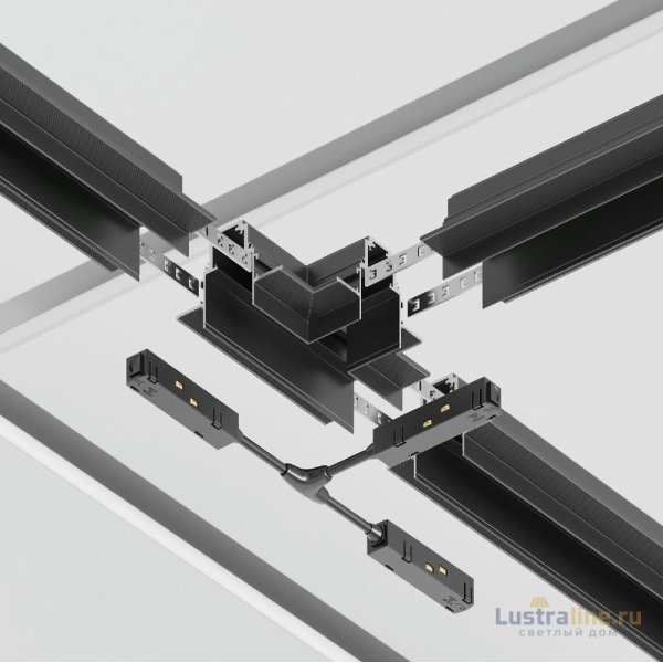T-образный коннектор питания для магнитного шинопровода Maytoni Technical Magnetic track system Gravity TRA004CWT-22B