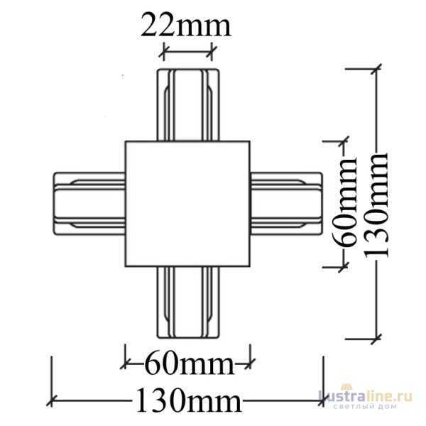 Соединитель X-образный (однофазный) Crystal Lux CLT 0.2211 CLT 0.2211 04 BL