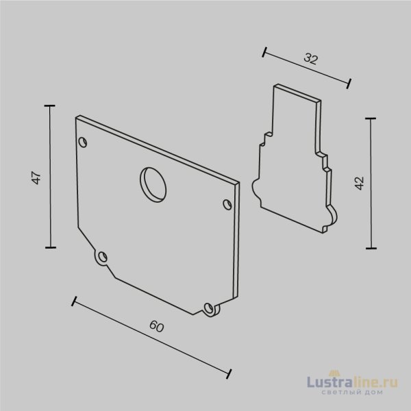 Комплект заглушек к шинопроводу Maytoni Technical Magnetic track system Exility Accessories for tracks Exility TRA034EC-SCH-42B