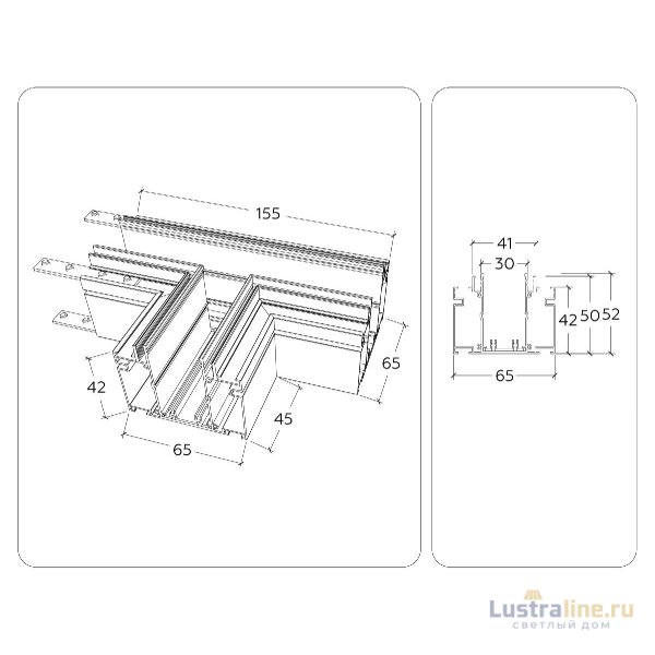 Коннектор Т-образный Ambrella Light Magnetic 220V GL1047