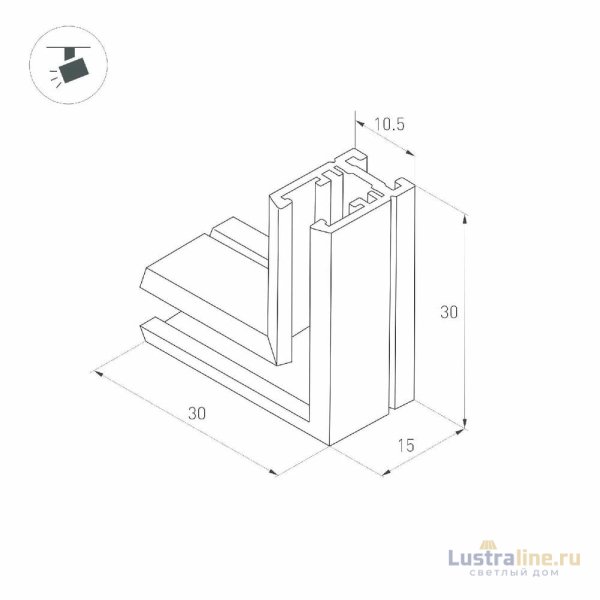 Коннектор угловой Arlight MAG-MICROCOSM-CON-L90 (BK) (Arlight, IP20) 044527