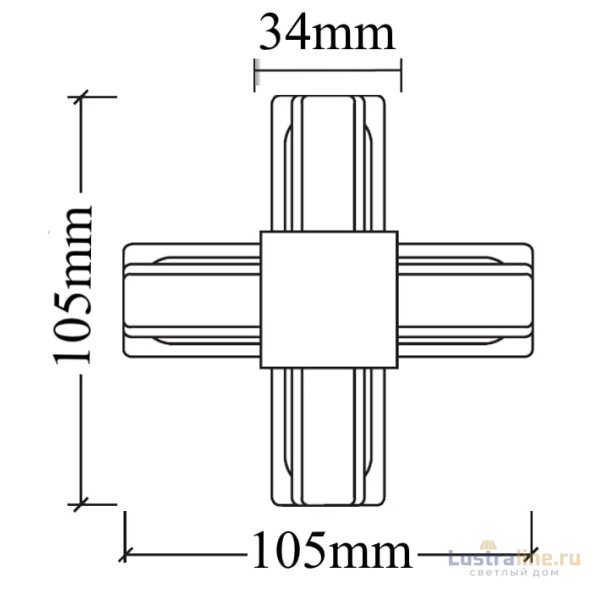 Соединитель X-образный (однофазный) Crystal Lux CLT 0.211 CLT 0.211 09 WH