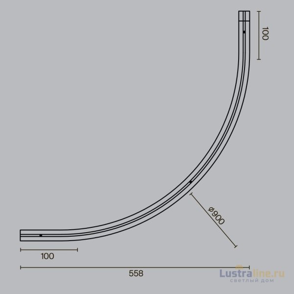 Коннектор радиусный встраиваемый Maytoni Levity TRA184-R900-12B