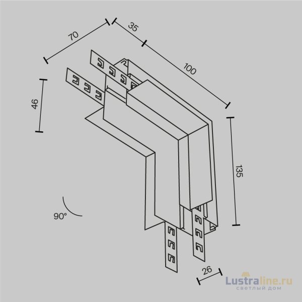 Коннектор угловой Maytoni Magnetic track system Exility TRA034ICL-42.12B