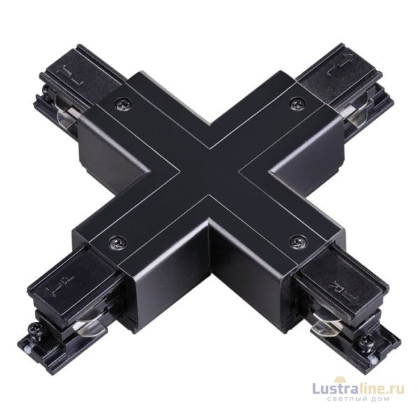 Коннектор X-образный Novotech track black 3phase 135053 Коннектор X-образный Novotech track black 3phase 135053