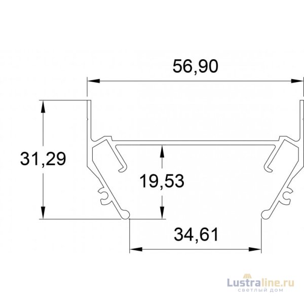 Профиль для шинопроводов Denkirs TR3050 TR3050-AL