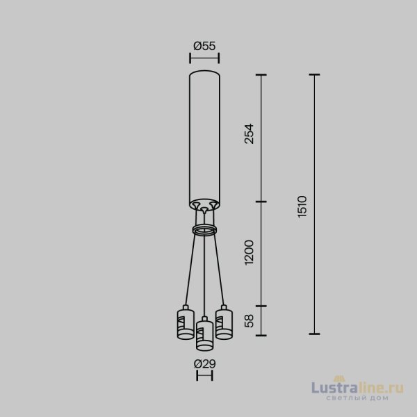 Подвесной набор с основанием под блок питания для шинопровода Maytoni Flarity TRA154SW-BB-R-B