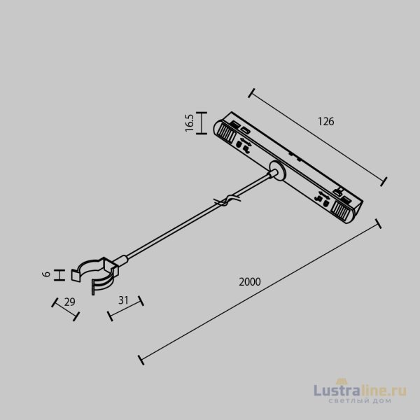 Коннектор с тросовым подвесом Maytoni Exility TRA101SWT-2B