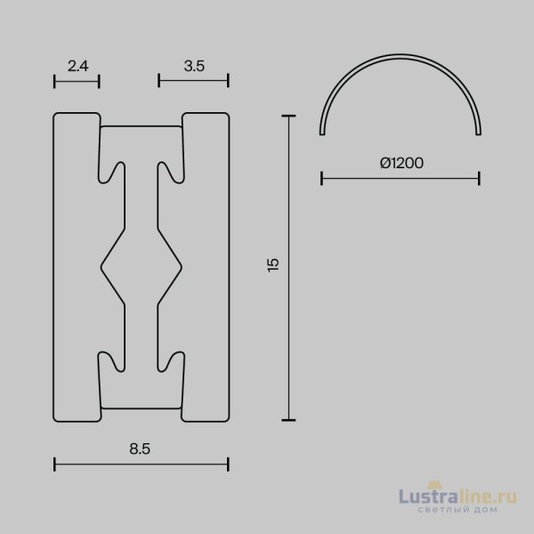 Шинопровод накладной/подвесной Maytoni Flarity TRX154-2SR-D1200-B