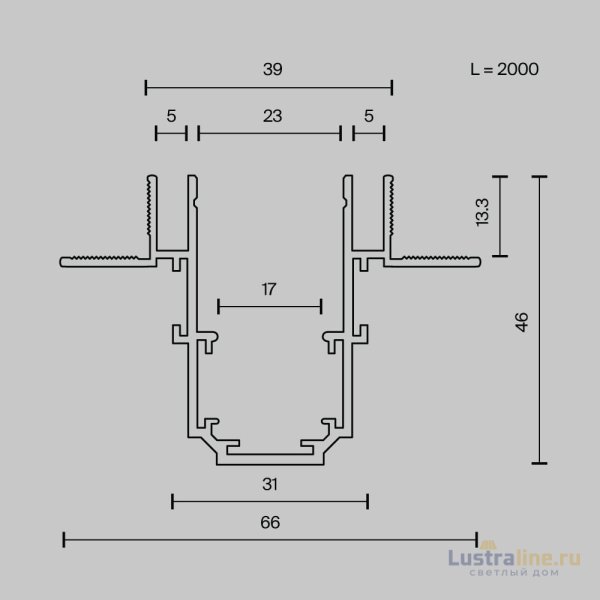 Шинопровод магнитный встраиваемый Maytoni Exility TRX034LS-222B