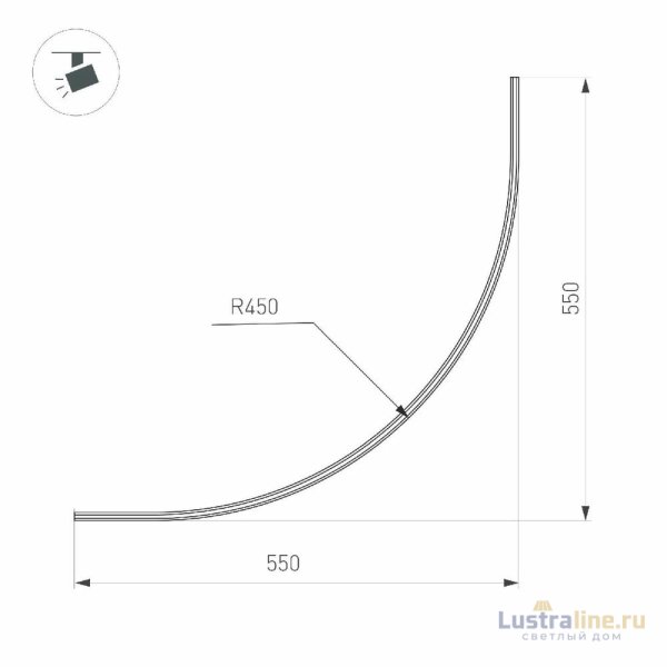 Шинопровод Arlight MAG-MICROCOSM-TRACK-1115-ARC-R900 (BK) (Arlight, IP20) 043248