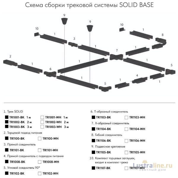 Шинопровод Denkirs DK Track Black TR1002-BK