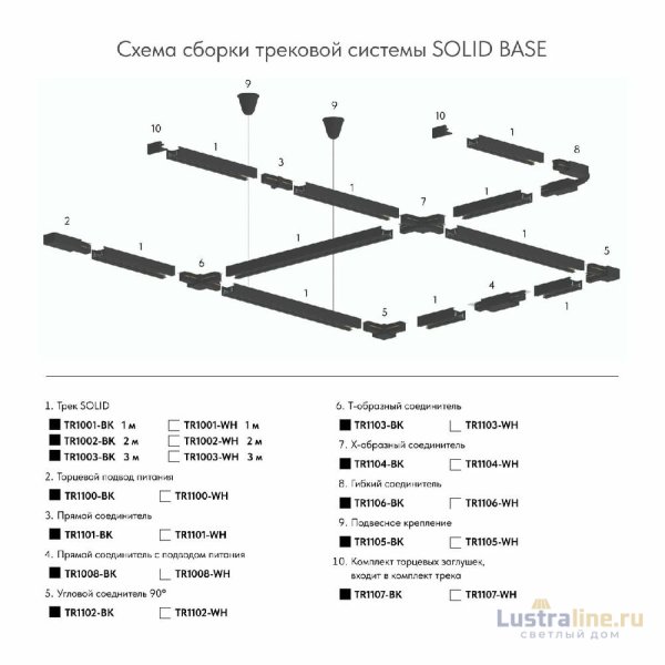 Шинопровод Denkirs Dk track black TR1001-BK/1