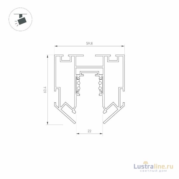 Шинопровод встраиваемый Arlight MAG-ORIENT-TRACK-2653-STR-G-2000 (WH) 047570
