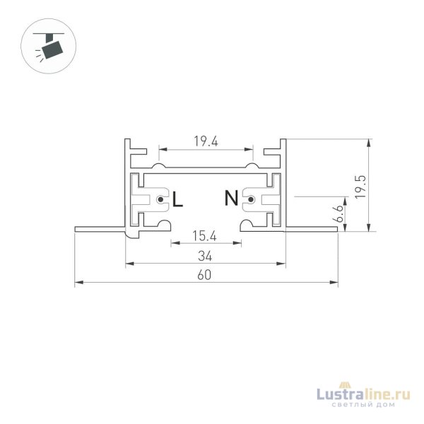 Шинопровод Arlight LGD-2TR-TRACK-F-1000-BK-M (C) 038672