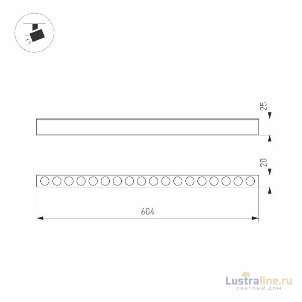 Трековый магнитный светильник Arlight MAG-DOTS-25-L600-18W Day4000 050055