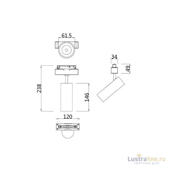Трековый светильник Maytoni Track lamps TR019-2-15W4K-B Трековый светильник Maytoni Track lamps TR019-2-15W4K-B