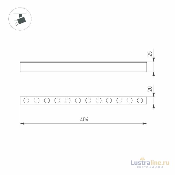 Трековый магнитный светильник Arlight MAG-DOTS-25-L400-12W Warm3000 050051