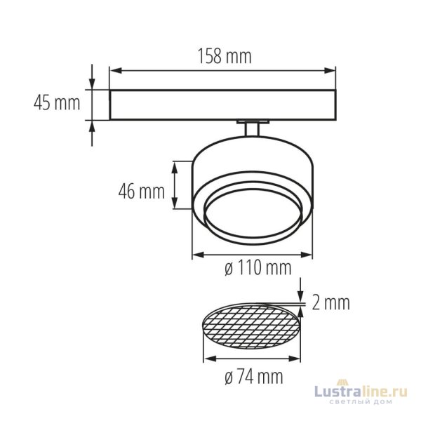 Трековый трехфазный светильник Kanlux Btl 35657