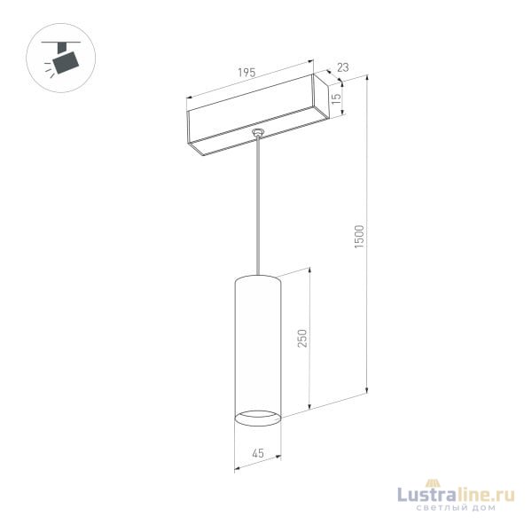 Трековый светильник Arlight Mag-Orient-Spot-Hang-R45-12W Warm3000 035714 Трековый светильник Arlight Mag-Orient-Spot-Hang-R45-12W Warm3000 035714
