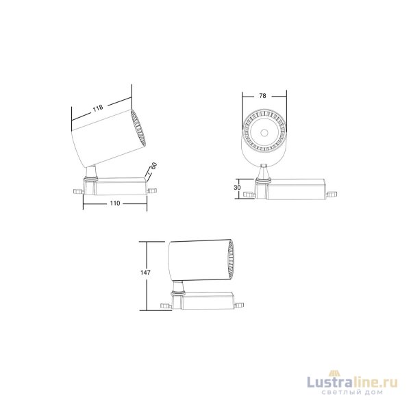 Трековый светильник Maytoni Technical Vuoro TR029-3-10W3K-B
