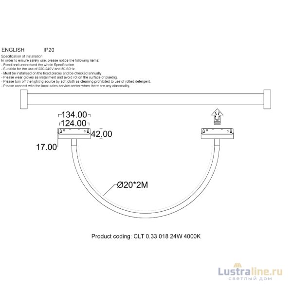 Трековый магнитный светильник Crystal Lux CLT 0.33 018 24W BL 4000K