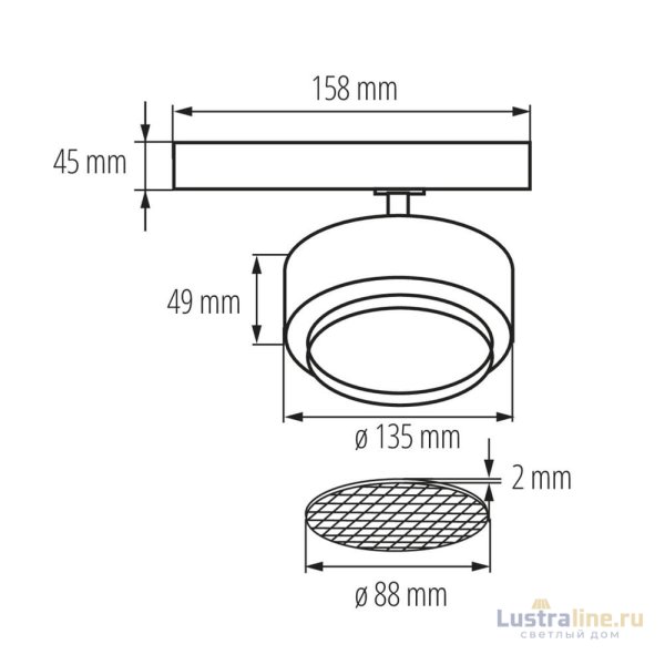 Трековый трехфазный светильник Kanlux Btl 35658