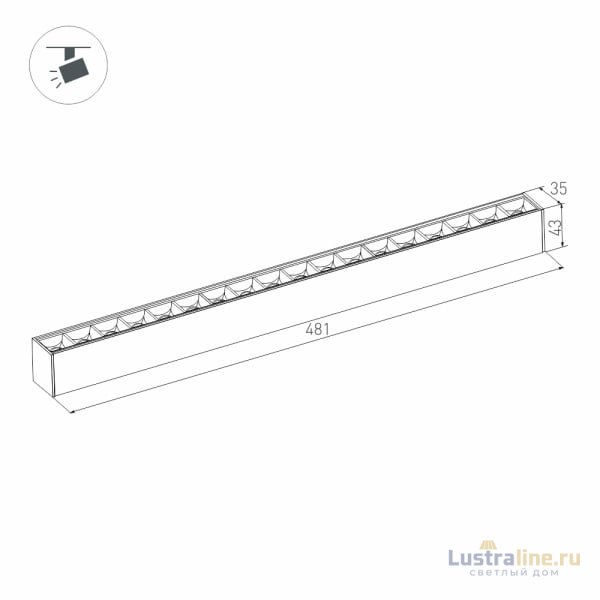 Трековый светодиодный светильник Arlight Mag-Laser-45-L480-27W Warm3000 032648 Трековый светодиодный светильник Arlight Mag-Laser-45-L480-27W Warm3000 032648
