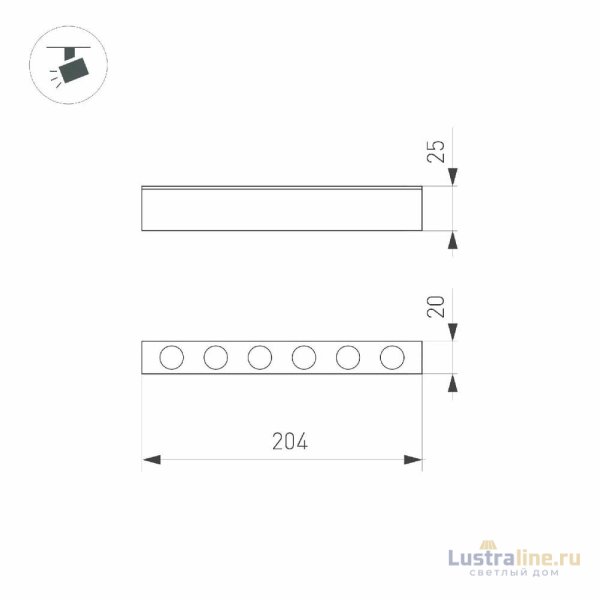 Трековый магнитный светильник Arlight MAG-DOTS-25-L200-6W Day4000 050050