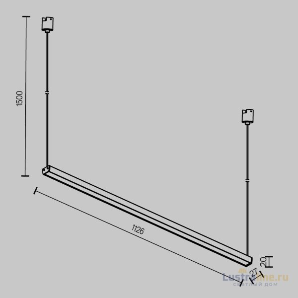 Трековый подвесной магнитный светильник Maytoni Basis TR170-1-52W3K-B
