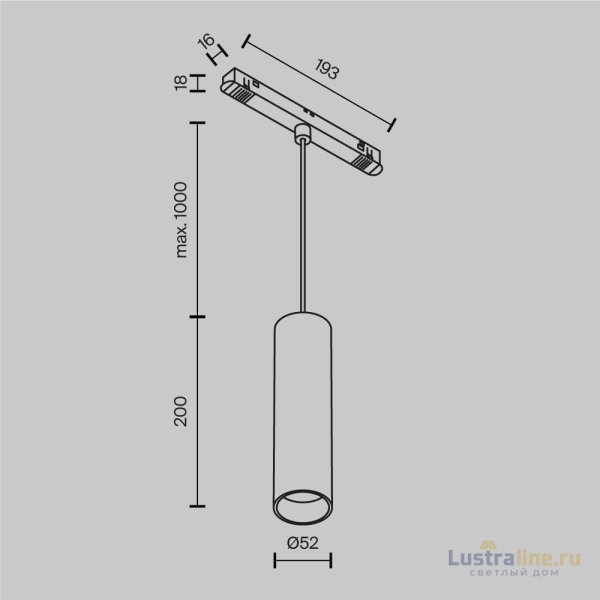 Трековый подвесной светодиодный светильник Maytoni Technica Focus Led TR041-4-12W3K-M-DS-B